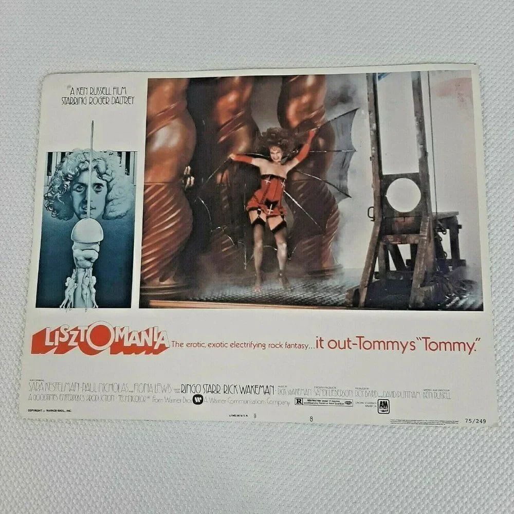 LISZTOMANIA 1975 Original 14X11 Lobby Card Roger Daltrey Kent Russell